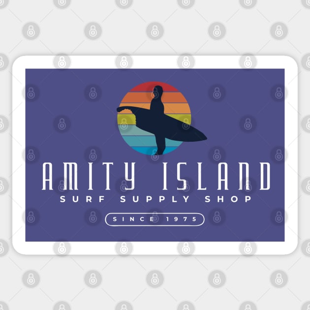 Amity Island Surf Supply Shop - 1975 Sticker by BodinStreet